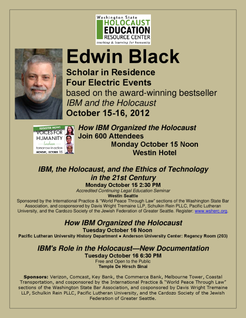 Lecture and Q&A How IBM Organized the Holocaust